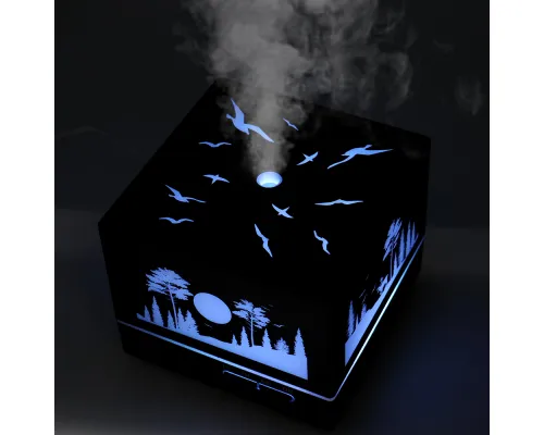 Светодиодный увлажнитель Wisdom с подсветкой гравировки, черный