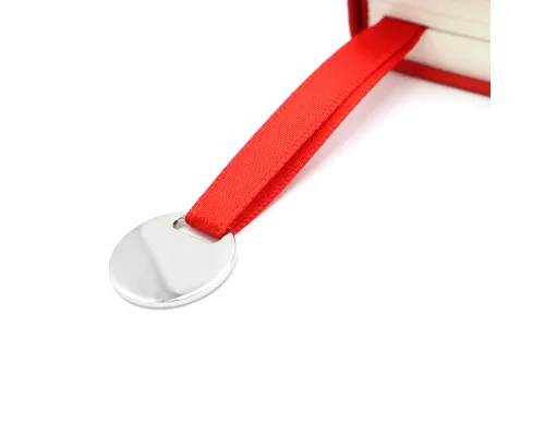 Блокнот A5 Officer в мягком переплёте с металлической биркой, красный