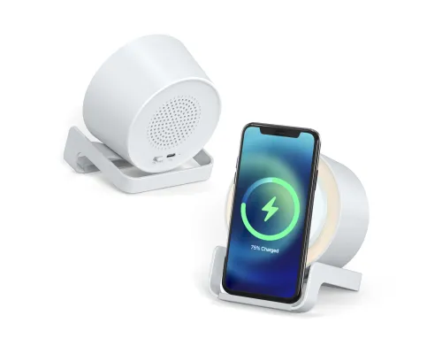 Беспроводная Bluetooth колонка U-Tone c функцией беспроводной зарядки, белый