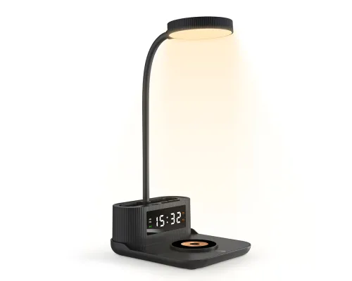Лампа-органайзер Crolly c беспроводной зарядкой 15W, черный