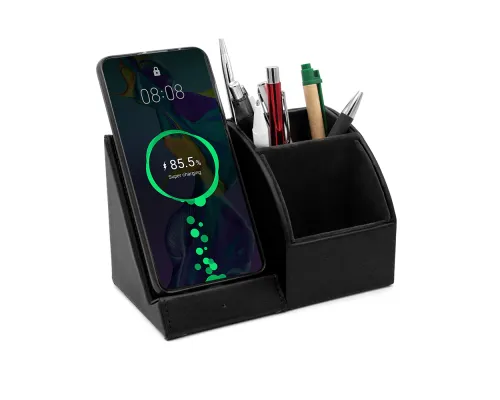 Настольный органайзер Prestige c беспроводной зарядкой, черный
