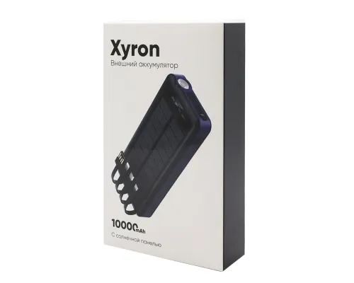 Внешний аккумулятор Xyron с солнечной панелью, 10000 mAh, синий
