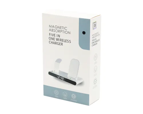 Часы электронные Abbatt мультифункциональные с беспроводной зарядкой, черный