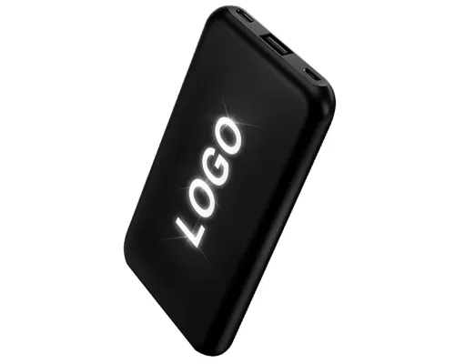 Внешний аккумулятор Kugo, 10000 mAh с подсветкой гравировки, черный