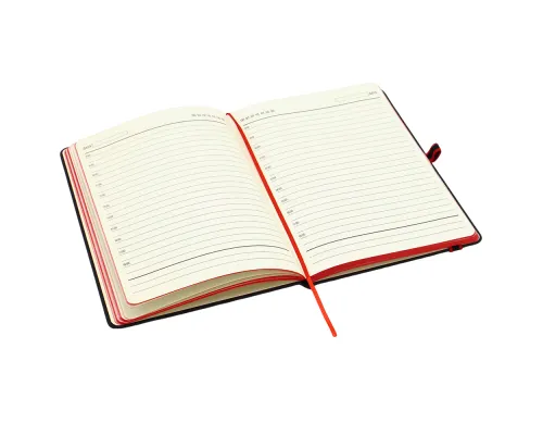 Ежедневник A5 недатированный Sir Lewis в твёрдом переплёте, красный кант