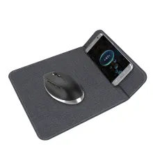 Коврик для мышки с беспроводной зарядкой Gratto, черный