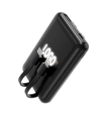 Внешний аккумулятор Eron с подсветкой гравировки, 5000 mAh, чёрный/белый