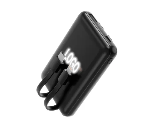 Внешний аккумулятор Eron с подсветкой гравировки, 5000 mAh, чёрный/белый