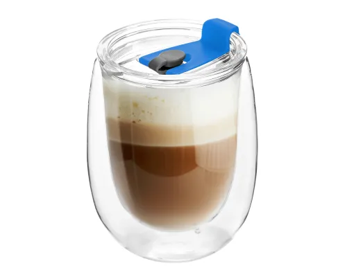 Стакан стеклянный Mango To Go, белый/синий