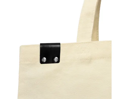 Сумка для покупок IVORY 325 г/м² с PU нашивкой, чёрный