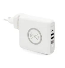 Внешний аккумулятор Gemini с беспроводной зарядкой и сетевым адаптером, 10000 mAh, белый