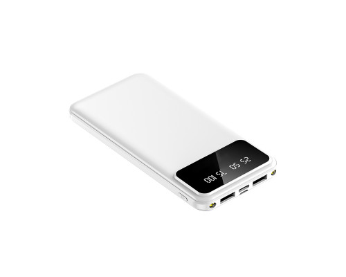 Внешний аккумулятор Dorado 10 000 mAh с фонариком, белый Внешний аккумулятор Dorado 10 000 mAh с фонариком, белый