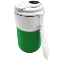 Термокружка вакуумная герметичная с дисплеем Clive To Go, белый/зелёный