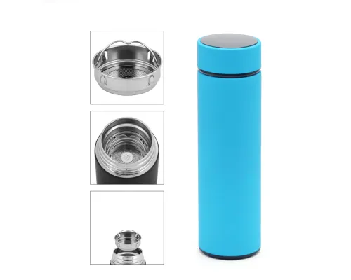 Термос Indy софт-тач, голубой