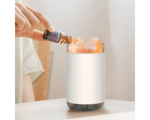 Соляная, светодиодная USB лампа-увлажнитель Aura, белый