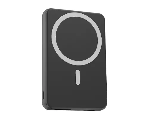 Магнитный внешний аккумулятор Quantum с беспроводной зарядкой (15W), 10000 Mah, черный