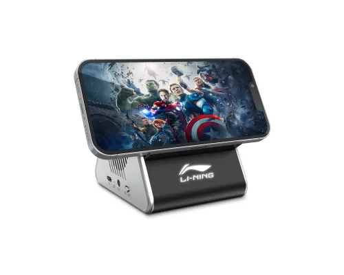 Колонка Dorn с беспроводной зарядкой и подсветкой гравировки, черный