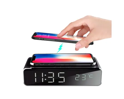 Часы  электронные настольные Karmon с беспроводной зарядкой