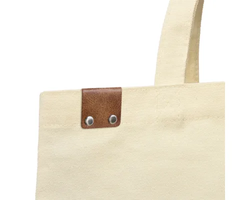 Сумка для покупок IVORY 325 г/м² с PU нашивкой, коричневый