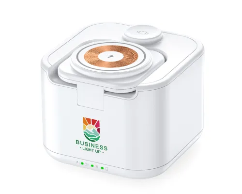 Беспроводная колонка Powerbox 5W с беспроводной зарядкой 15W,белый Беспроводная колонка Powerbox 5W с беспроводной зарядкой 15W,белый