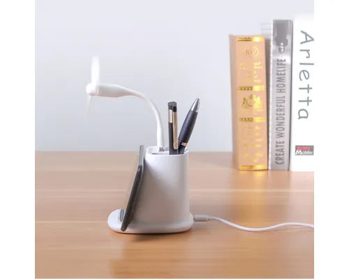 Настольный органайзер Limerick c беспроводной зарядкой и вентилятором