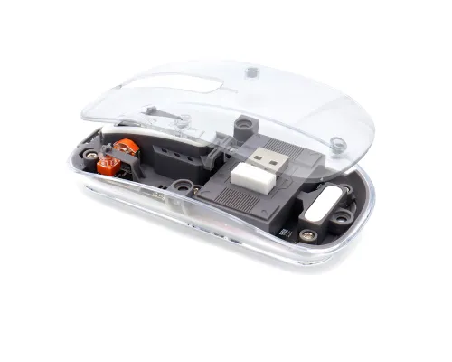 Мышь компьютерная беспроводная прозрачная Crystal, черная