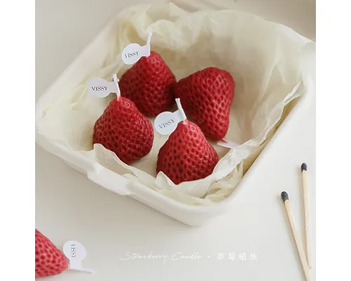 Свеча Клубника, набор (4 шт) Свеча Клубника, набор (4 шт)