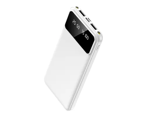 Внешний аккумулятор Dorado 10 000 mAh с фонариком, белый Внешний аккумулятор Dorado 10 000 mAh с фонариком, белый