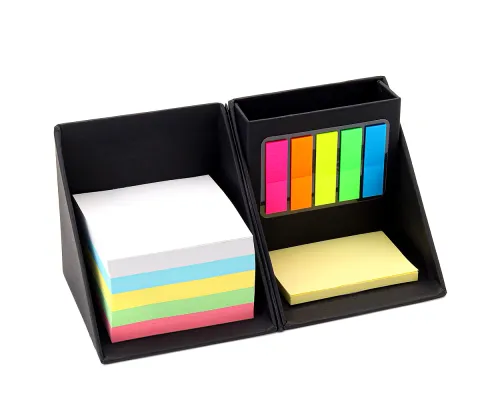 Настольный органайзер с бумажными стикерами Nivora, черный