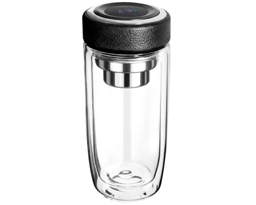 Термос стеклянный с LED-дисплеем Smartview, чёрный