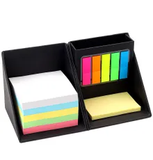 Настольный органайзер с бумажными стикерами Nivora, черный