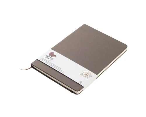 Блокнот из растительного сырья Tutti Frutti в твёрдом переплёте, кофейный