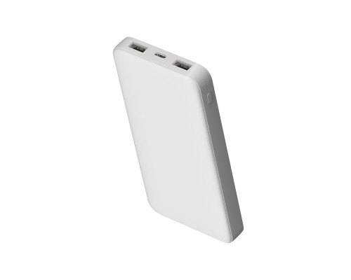 Внешний аккумулятор Polus, 10000 Mah, софт-тач покрытие, белый Внешний аккумулятор Polus, 10000 Mah, софт-тач покрытие, белый