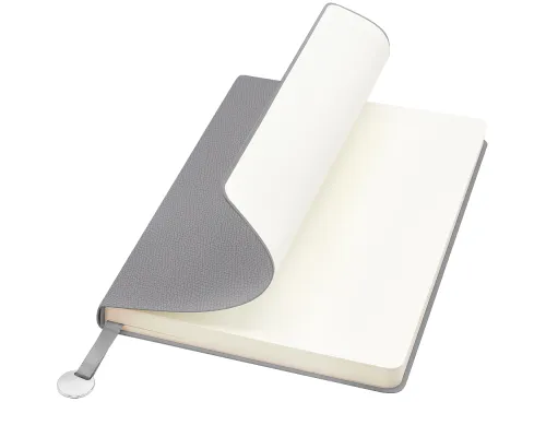 Блокнот A5 Officer в мягком переплёте с металлической биркой, серый