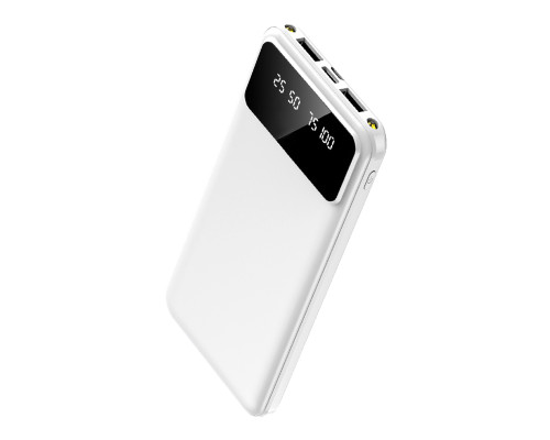 Внешний аккумулятор Dorado 10 000 mAh с фонариком, белый Внешний аккумулятор Dorado 10 000 mAh с фонариком, белый