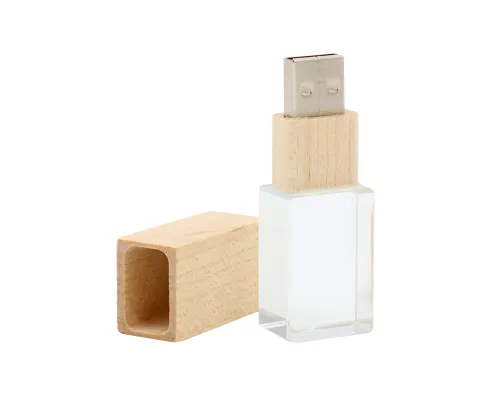 Флешка Кристал Bamboo 16 Гб в футляре, светло-коричневый