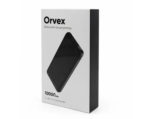 Внешний аккумулятор Orvex c быстрой зарядкой (до 22,5W), 10000 mAh, черный
