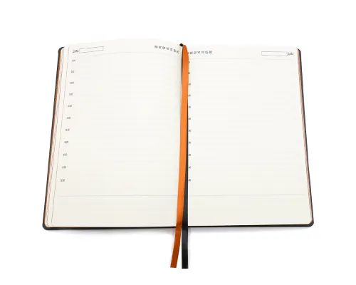 Ежедневник A5 недатированный Efemero в мягком переплёте, черно-оранжевый