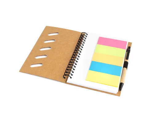 Блокнот Гарольд со стикерами и шариковой ручкой, черный