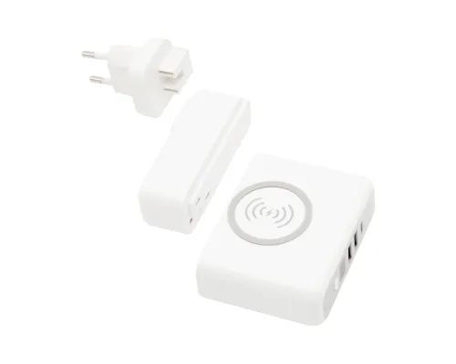 Внешний аккумулятор Gemini с беспроводной зарядкой и сетевым адаптером, 10000 mAh, белый