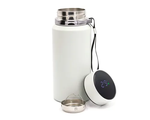 Термос Henzo с дисплеем и инфьюзером, светло-серый