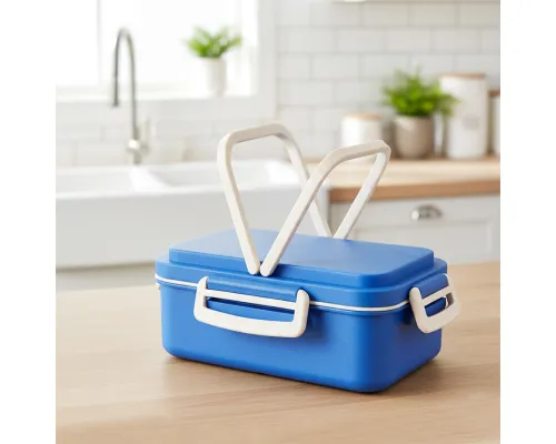 Ланчбокс (контейнер для еды) Inar из пшеничного волокна, синий.