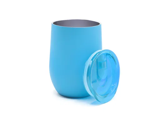 Термокружка с двойной стенкой SOFTO софт-тач, голубая