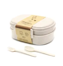 Ланчбокс (контейнер для еды) Terens из пшеничного волокна, бежевый