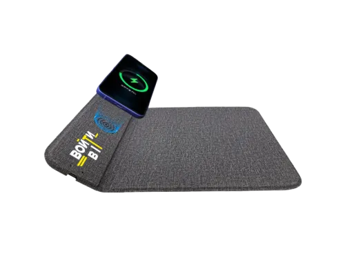 Коврик для мышки с беспроводной зарядкой Gratto, черный