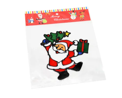 Наклейки на окна (пластиковые) (дед мороз 20*25)