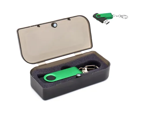 Флешка Twist Color 16 Гб в футляре, зеленая