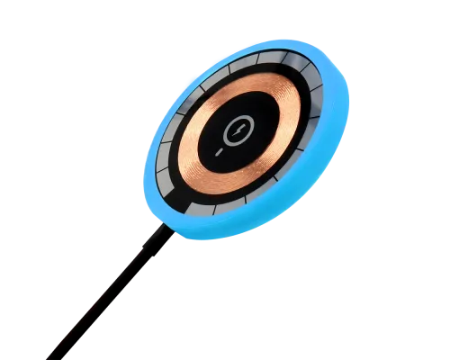 Беспроводное магнитное зарядное устройство Aphia 15W To Go, черный/голубой