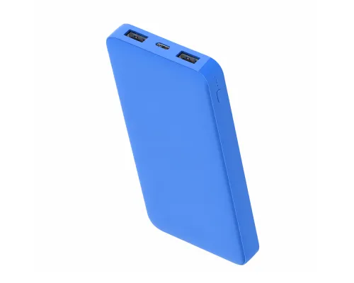 Внешний аккумулятор Polus, 10000 Mah, софт-тач покрытие, светло синий