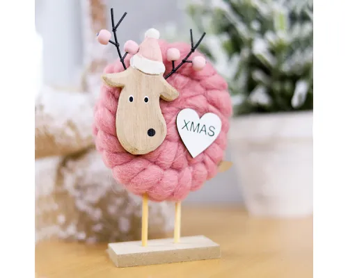Новогоднее украшение рождественские олени Магиш, розовый